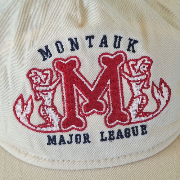Anthropologie Coney Island Picnic Montauk Major League Cap Baseball Hat Ivory - Picture 3 of 16